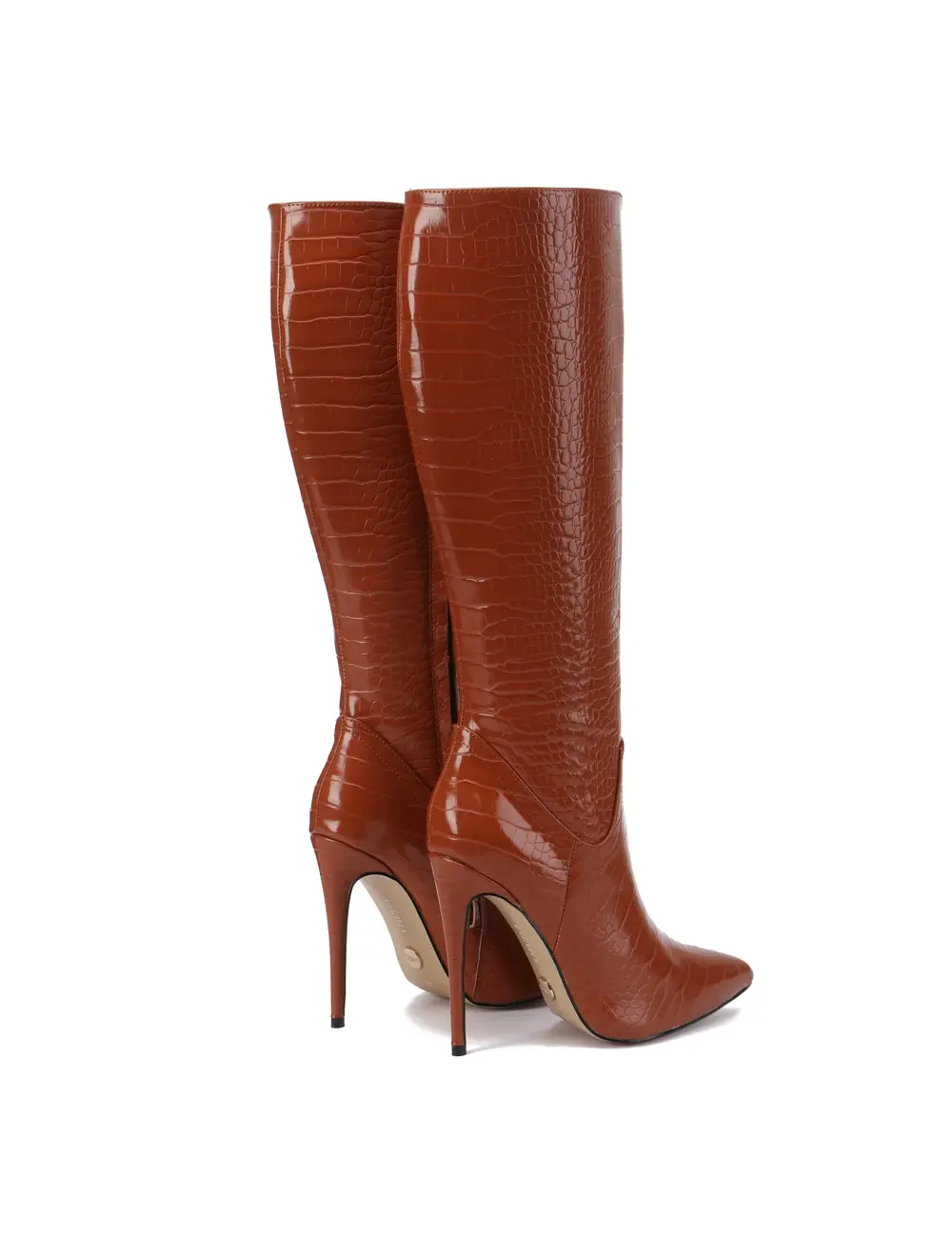 Giaro Giaro MILA | BROWN CROCK | KNEE BOOTS | Stiletto heels
