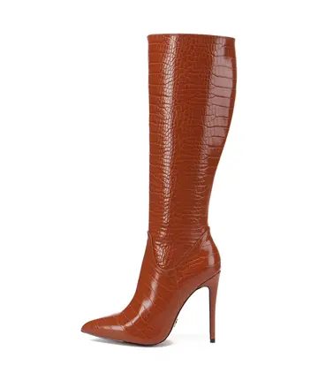 Giaro Giaro MILA | BRUINE CROCK | KNIE LAARZEN | Stiletto hakken