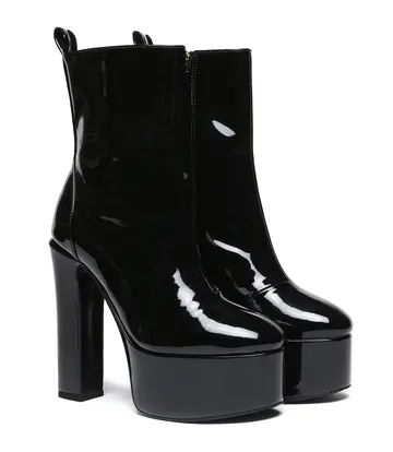 Giaro Giaro BAMARA BLACK SHINY | 14cm platform ankle boots