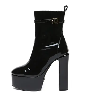 Giaro Giaro BAMARA BLACK SHINY | 14cm enkellaarsjes met platform