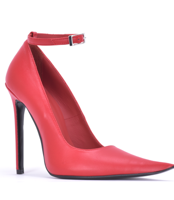 Sanctum Sanctum ANNE EXTREME PUNTIGE PUMPS MET BANDJES RODE NAPPA