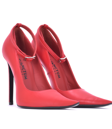 Sanctum Sanctum ANNE EXTREME PUNTIGE PUMPS MET BANDJES RODE NAPPA