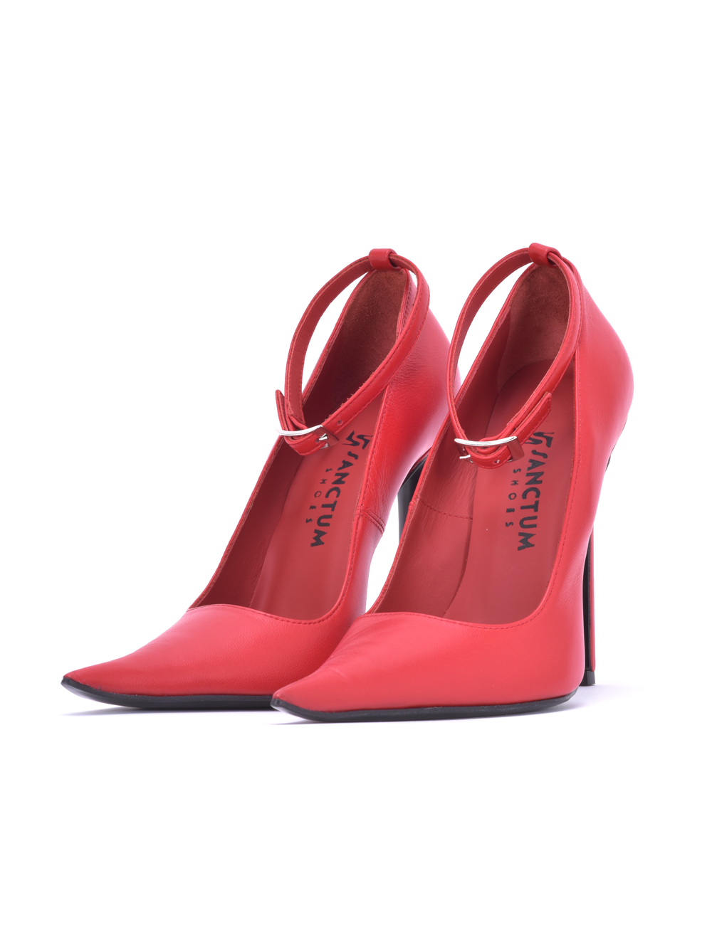 Sanctum Sanctum ANNE EXTREME PUNTIGE PUMPS MET BANDJES RODE NAPPA