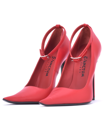 Sanctum Sanctum ANNE EXTREME PUNTIGE PUMPS MET BANDJES RODE NAPPA
