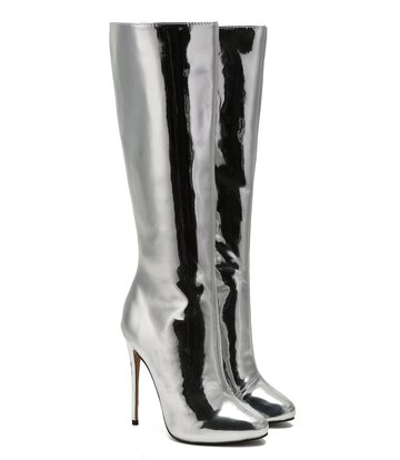 Giaro Giaro BRANDY ZILVER GLANZENDE KNIE LAARZEN