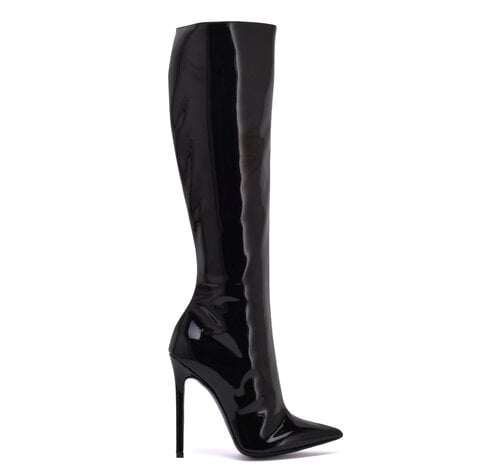 Sanctum Vegan  302- GINA VEGAN BLACK SHINY KNEE  - OUTLET
