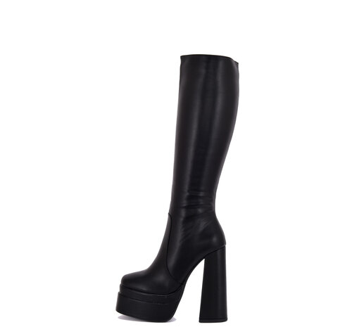 Stephan SEVERINE PLATFORM KNIE LAARZEN | ZWART MAT