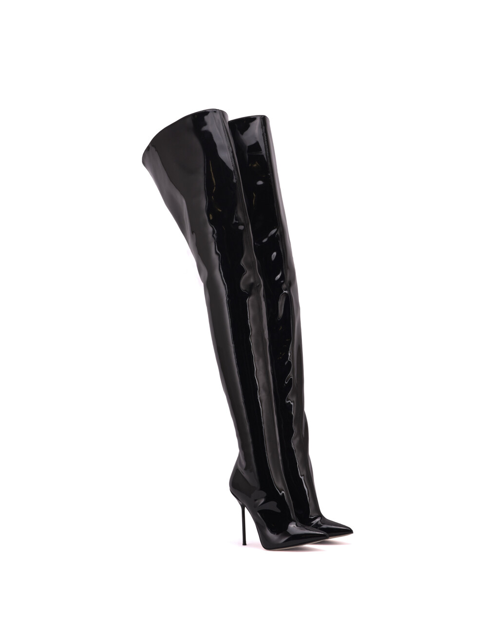 Sanctum Shoes Hohe italienische Schrittstiefel JULIETTE mit Stiletto-Absatz aus echtem Lackleder
