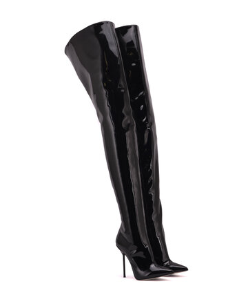 Sanctum Shoes High Italian crotch boots JULIETTE with stiletto heels in genuine patent leather