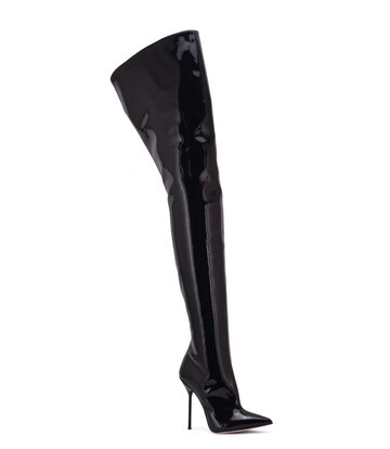 Sanctum Shoes Hohe italienische Schrittstiefel JULIETTE mit Stiletto-Absatz aus echtem Lackleder