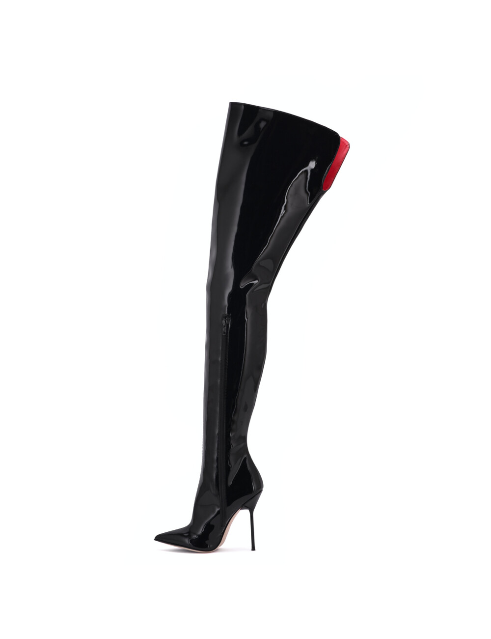 Sanctum Shoes Hoge Italiaanse lieslaarzen JULIETTE met naaldhakken in echt lakleer