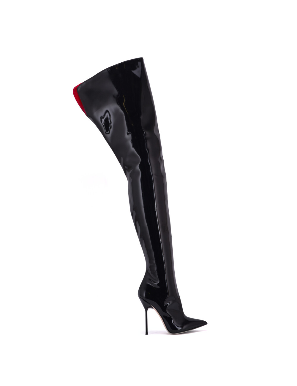 Sanctum Shoes High Italian crotch boots JULIETTE with stiletto heels in genuine patent leather