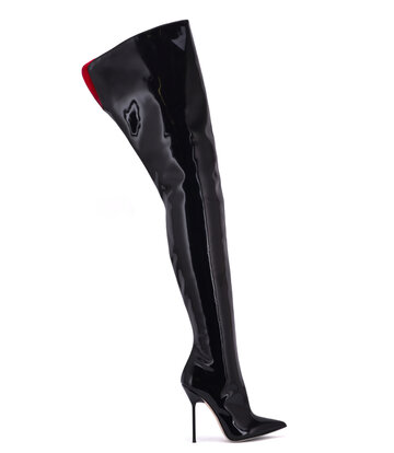 Sanctum Shoes Hohe italienische Schrittstiefel JULIETTE mit Stiletto-Absatz aus echtem Lackleder