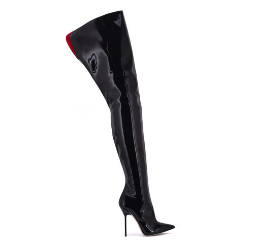 Sanctum JULIETTE CROTCH BOOTS PATENT BLACK LEATHER