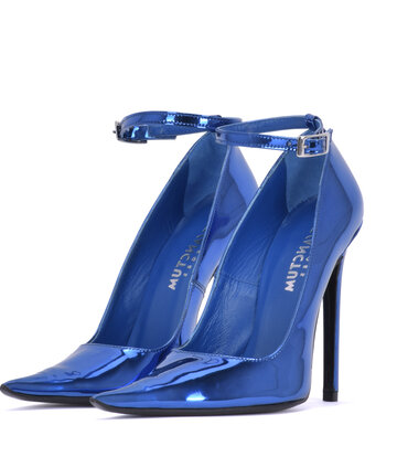 Sanctum Shoes Sanctum ANNE EXTREME PUNTIGE PUMPS MET BANDJE METALLIC BLAUW