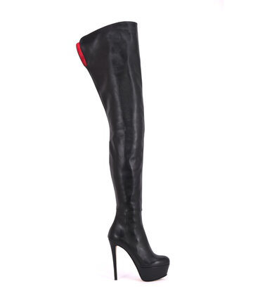 Sanctum Shoes Hoge Italiaanse lieslaarzen ISIS met platform hakken in echt leer