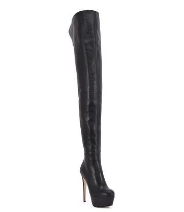 Sanctum Shoes Hoge Italiaanse lieslaarzen ISIS met platform hakken in echt leer