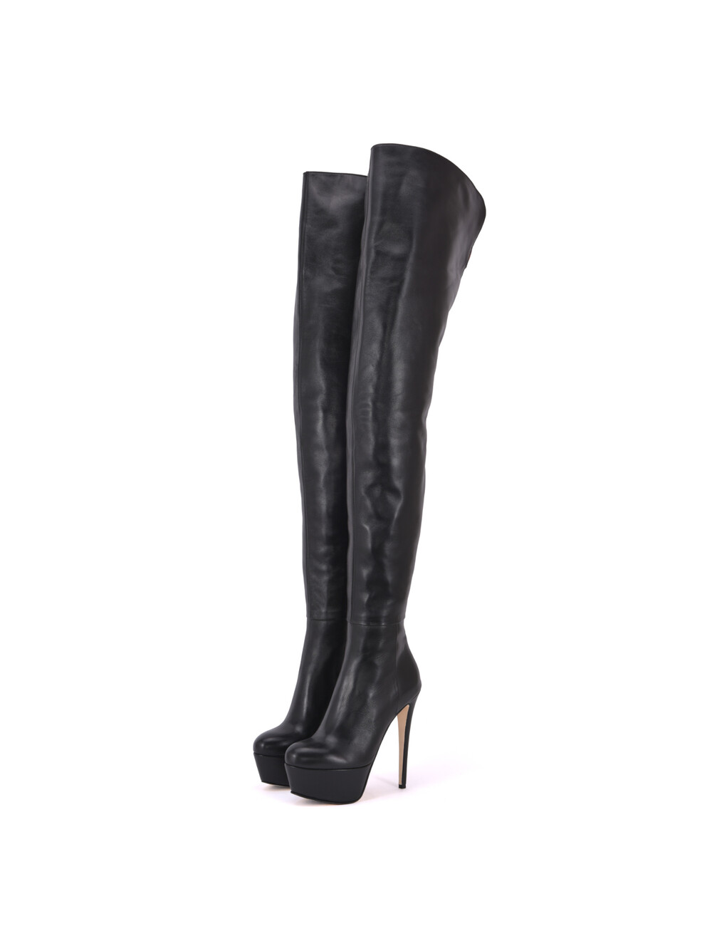 Sanctum Hohe italienische Schrittstiefel ISIS mit Plateauabsatz aus echtem Leder