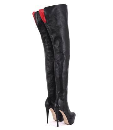 Sanctum Shoes Hohe italienische Schrittstiefel ISIS mit Plateauabsatz aus echtem Leder