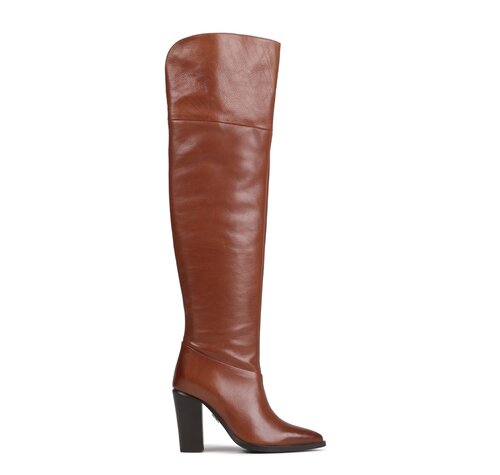 BRONX Shoes NEW-AMERICANA OVERKNEE LAARZEN CHESTNUT