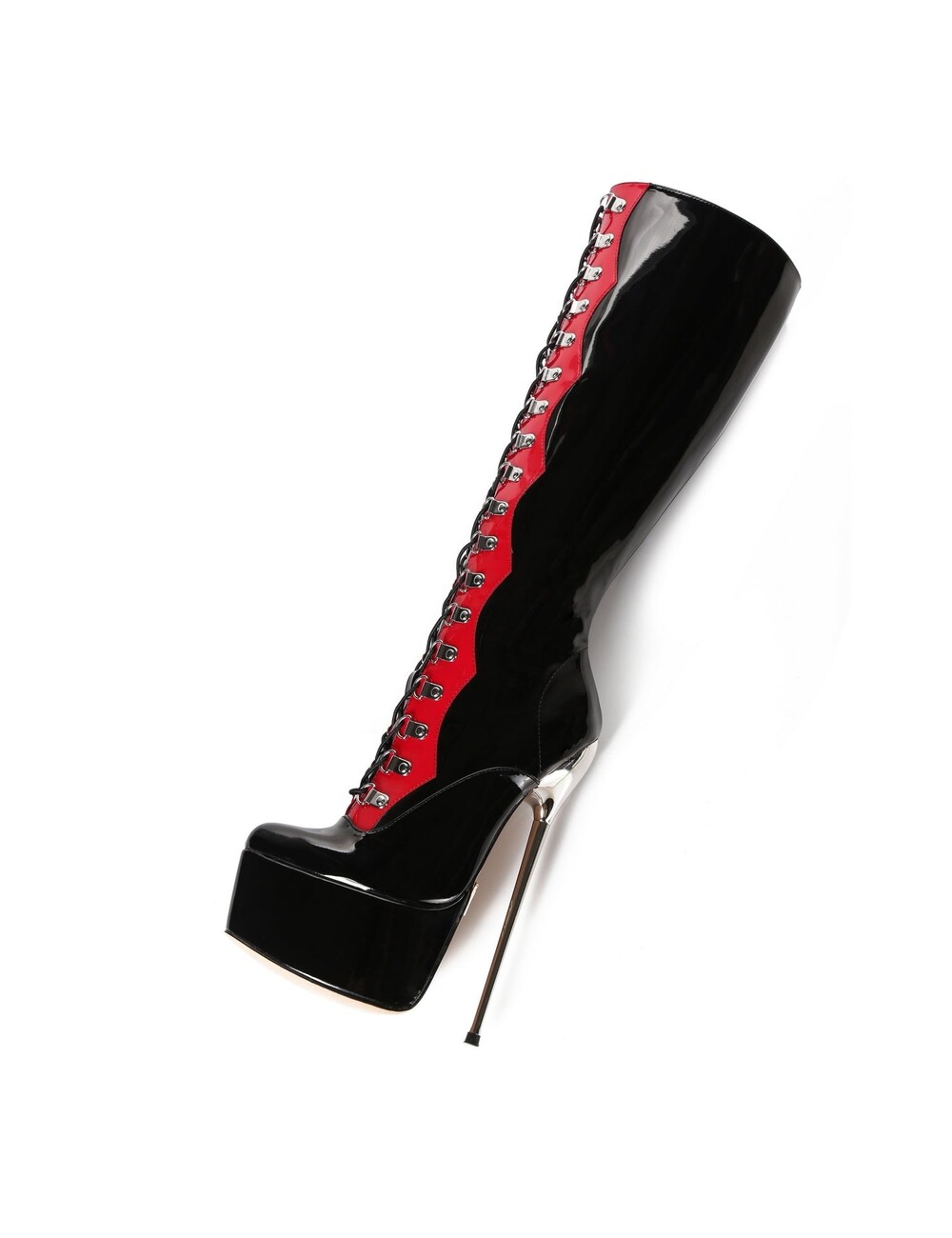 SLICK Giaro SLICK FASCINATE SCHWARZ ROT | Plateaustiefel mit Schnürung