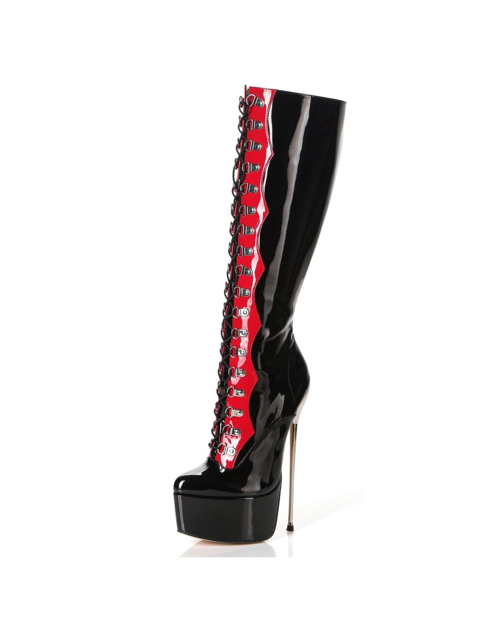 SLICK Giaro SLICK FASCINATE SCHWARZ ROT | Plateaustiefel mit Schnürung