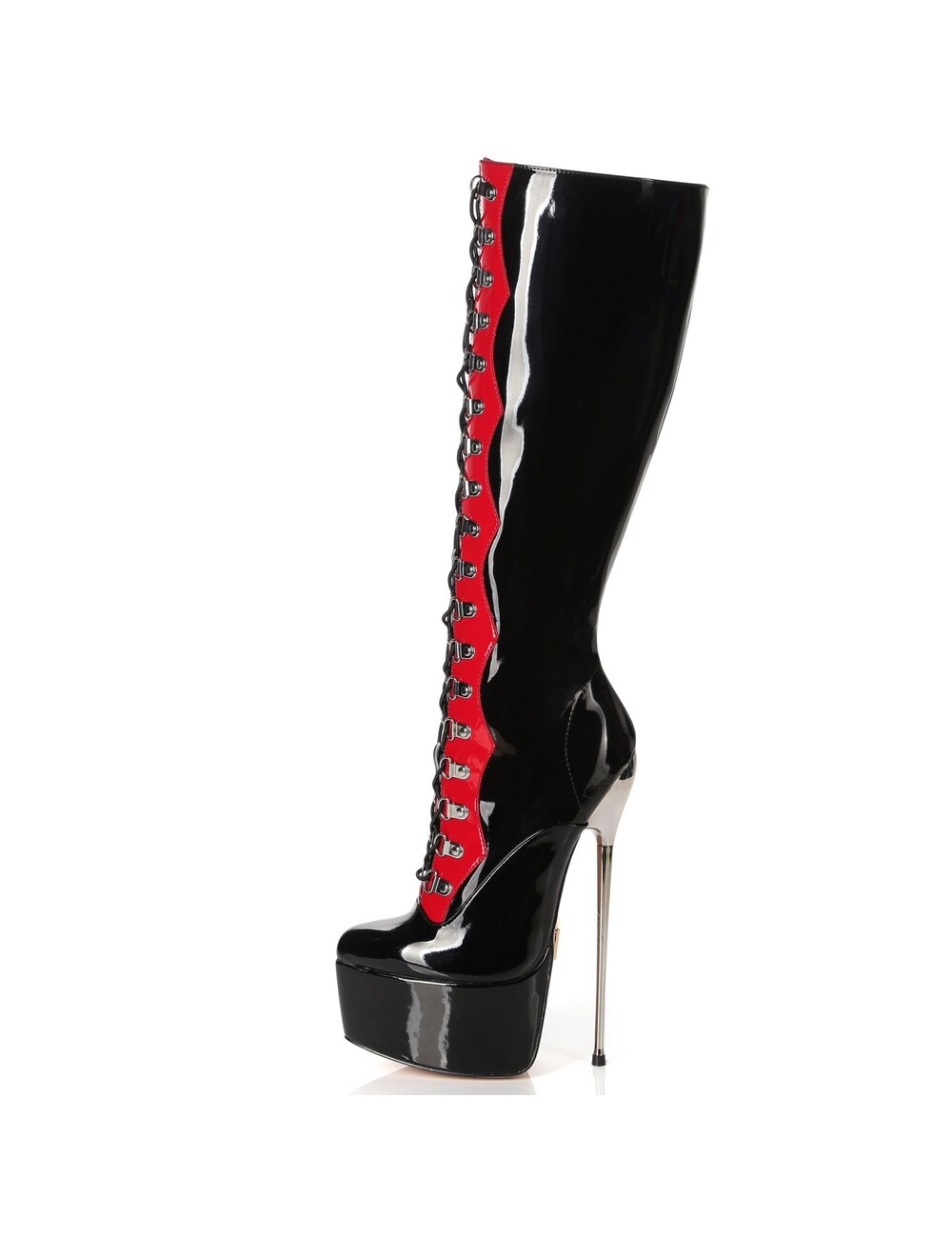 SLICK Giaro SLICK FASCINATE ZWART ROOD | veterschoenen met plateauzool