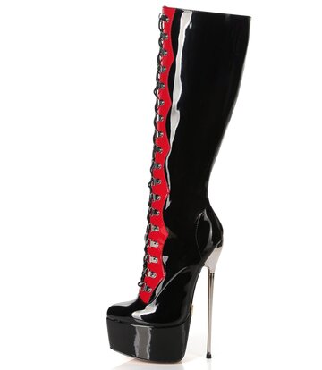 SLICK Giaro SLICK FASCINATE ZWART ROOD | veterschoenen met plateauzool