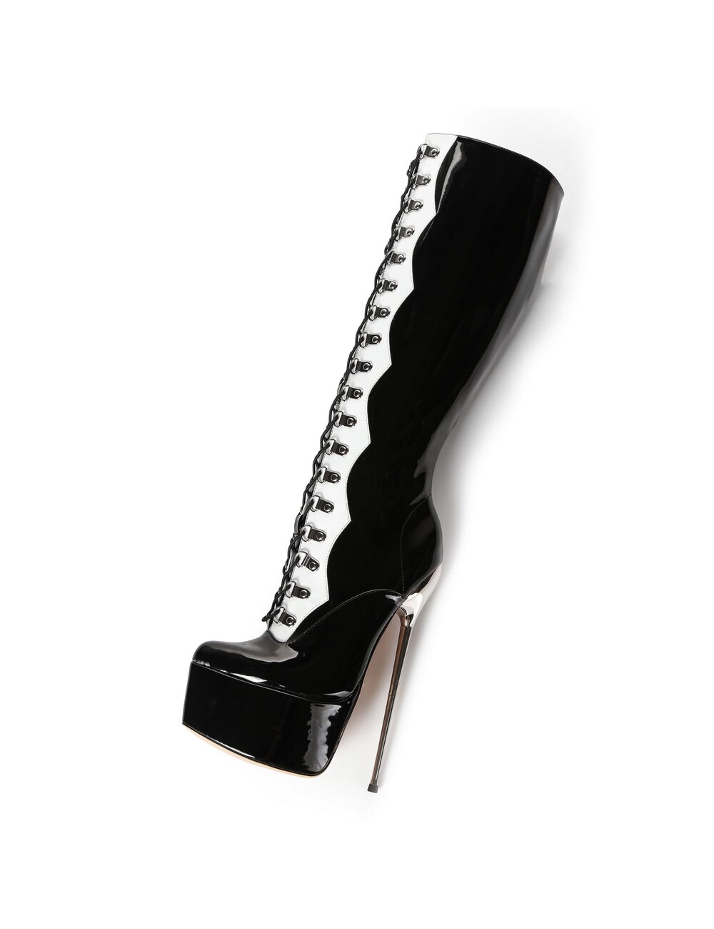 SLICK Giaro SLICK FASCINATE SCHWARZ WEISS | Plateaustiefel mit Schnürung