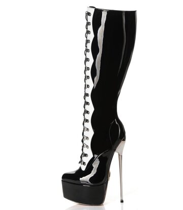 SLICK Giaro SLICK FASCINATE ZWART WIT | veterschoenen met plateauzool