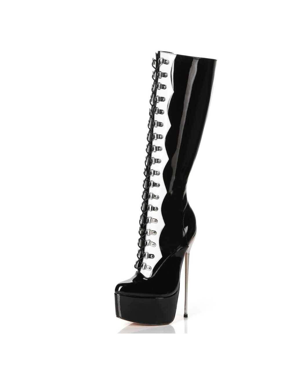 SLICK Giaro SLICK FASCINATE BLACK WHITE | lace-up platform boots