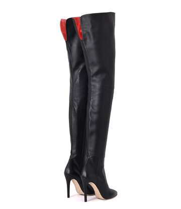Sanctum Shoes Hohe italienische Schrittstiefel VESTA mit 10cm Stilettoabsatz aus echtem Leder
