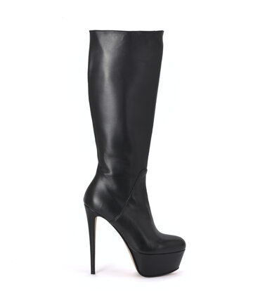 Sanctum Shoes High Italian knee boots ISIS with platform heels in real leather