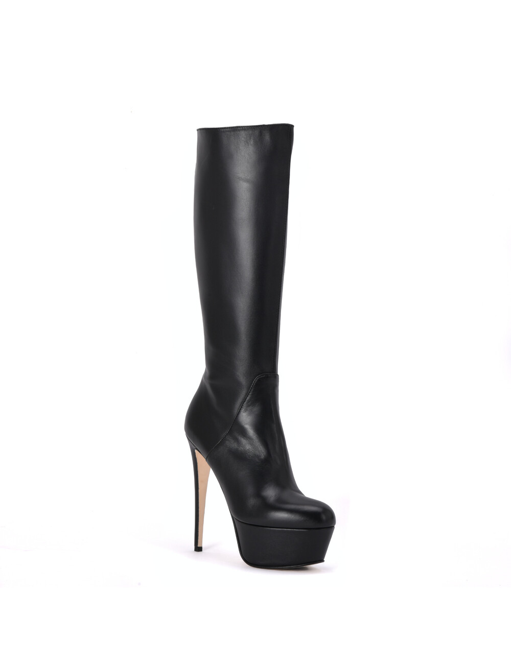 Sanctum Shoes Hoge Italiaanse knielaarzen ISIS met platform hakken in echt leer