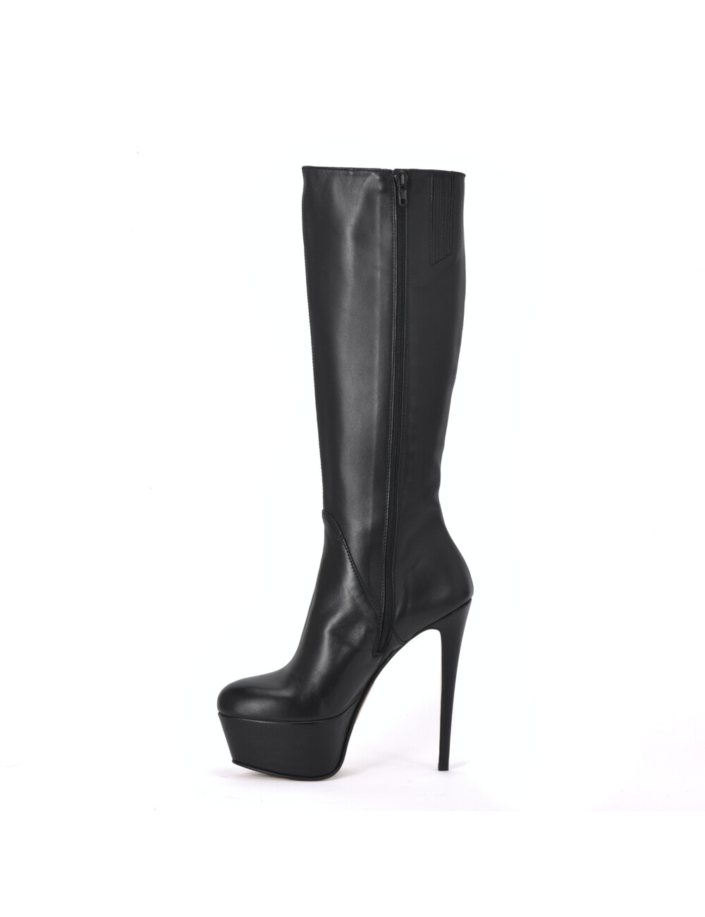 Sanctum Shoes High Italian knee boots ISIS with platform heels in real leather