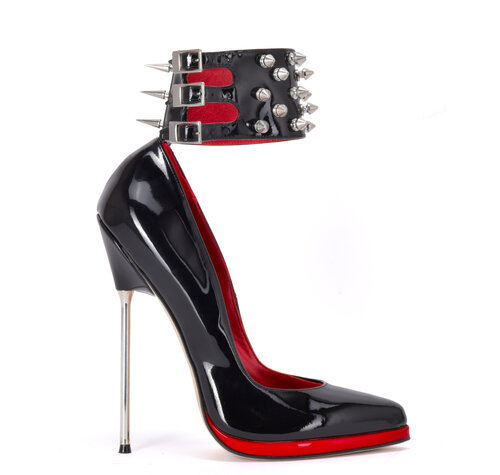 Sanctum Shoes FATALE - EXTREME SPIKES STILETTO BLACK RED PUMPS