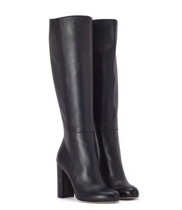 Sanctum Shoes High Italian knee boots BLOSSOM with 10cm chunky heels in genuine leather