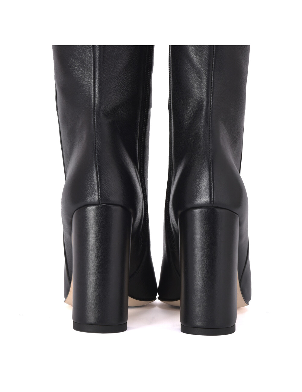 Sanctum Shoes High Italian knee boots BLOSSOM with 10cm chunky heels in genuine leather
