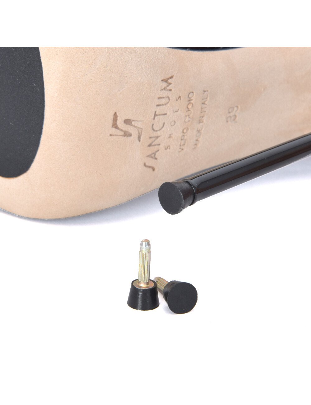 | Sanctum Shoes RUNDE SCHWARZE KUNSTSTOFF-ABSATZSPITZEN