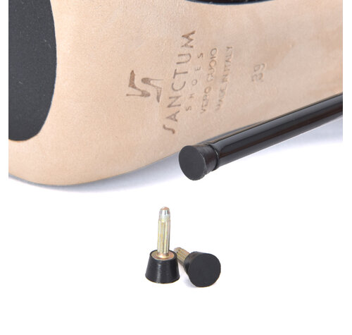 | ROUND BLACK PLASTIC HEELTIPS