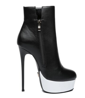 Giaro Giaro GALANA 1005 | BLACK WHITE | PLATFORM ANKLE BOOTS