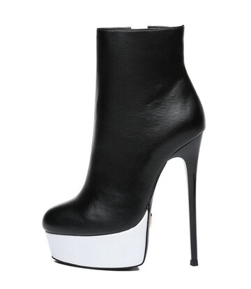 Giaro Giaro GALANA 1005 | SCHWARZ WEISS | PLATTFORM-ANKLE-STIEFEL