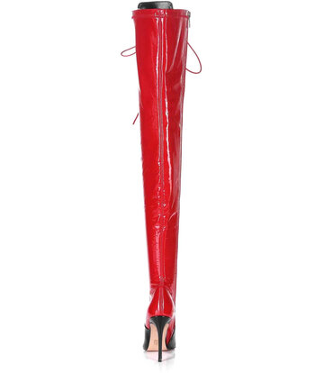 Giaro Giaro VERUSKA 1004 | RED BLACK | LACE-UP THIGH BOOTS