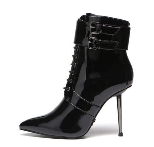 Giaro LESSORA BLACK SHINY ANKLE BOOTS
