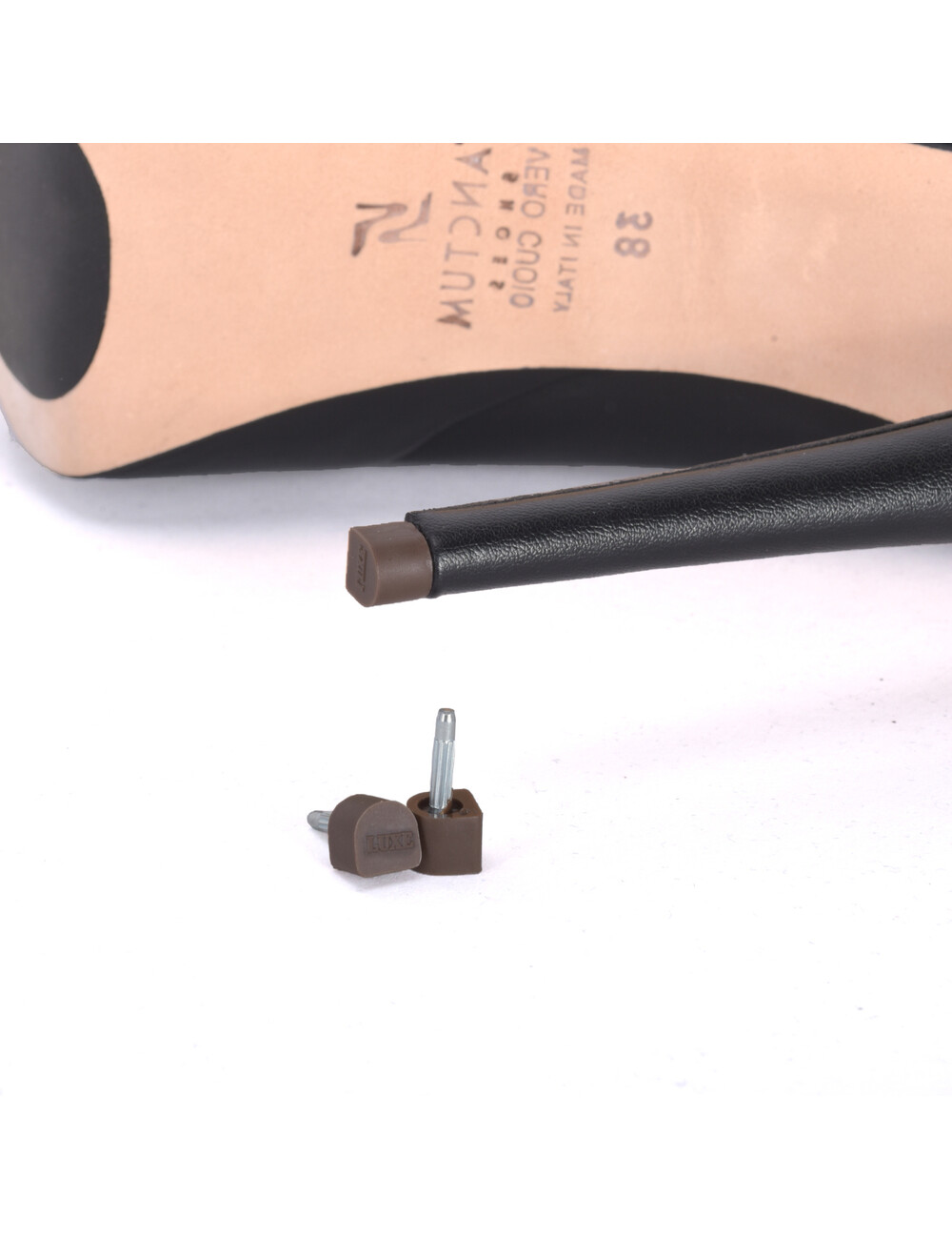 Sanctum Sanctum Shoes PLASTIC HAKTIPS KOFFIE KLEUR