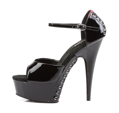 Pleaser Shoes DELIGHT-660FH SCHWARZ GLANZEND