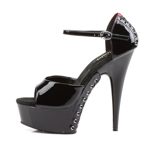 Pleaser Shoes DELIGHT-660FH ZWART GLANZEND