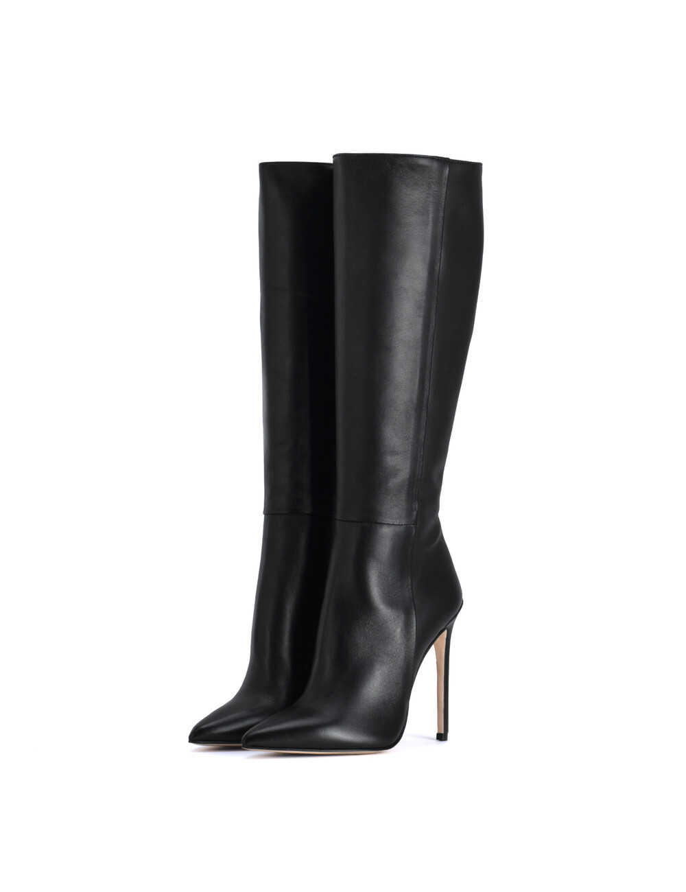 Sanctum Shoes Hoge Italiaanse knielaarzen VESTA met naaldhakken in echt leer