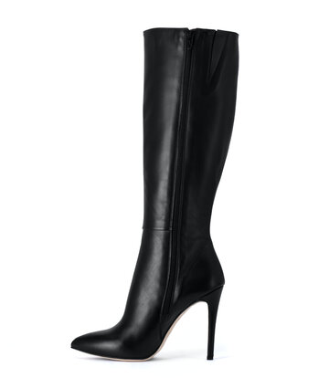 Sanctum Shoes Kniehoge Italiaanse lieslaarzen VESTA met 10cm naaldhakken in echt leer