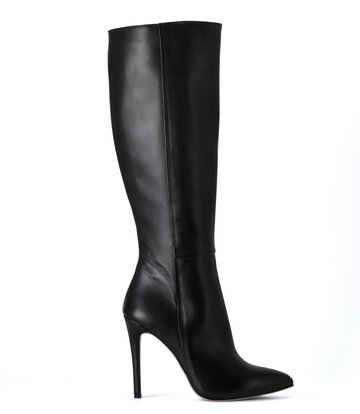 Sanctum Shoes Kniehoge Italiaanse lieslaarzen VESTA met 10cm naaldhakken in echt leer